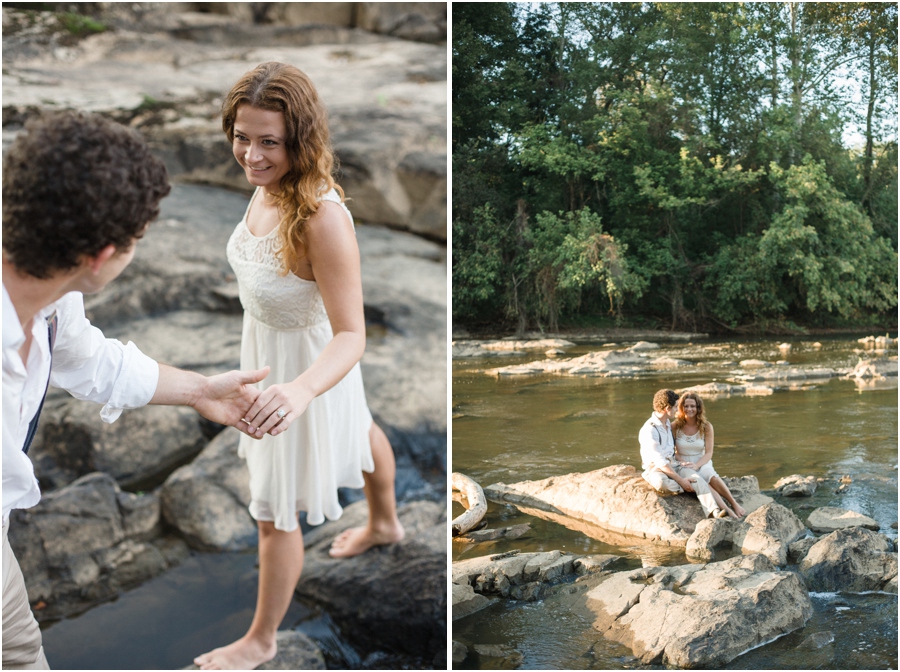 north carolina engagement photography, romantic river engagement