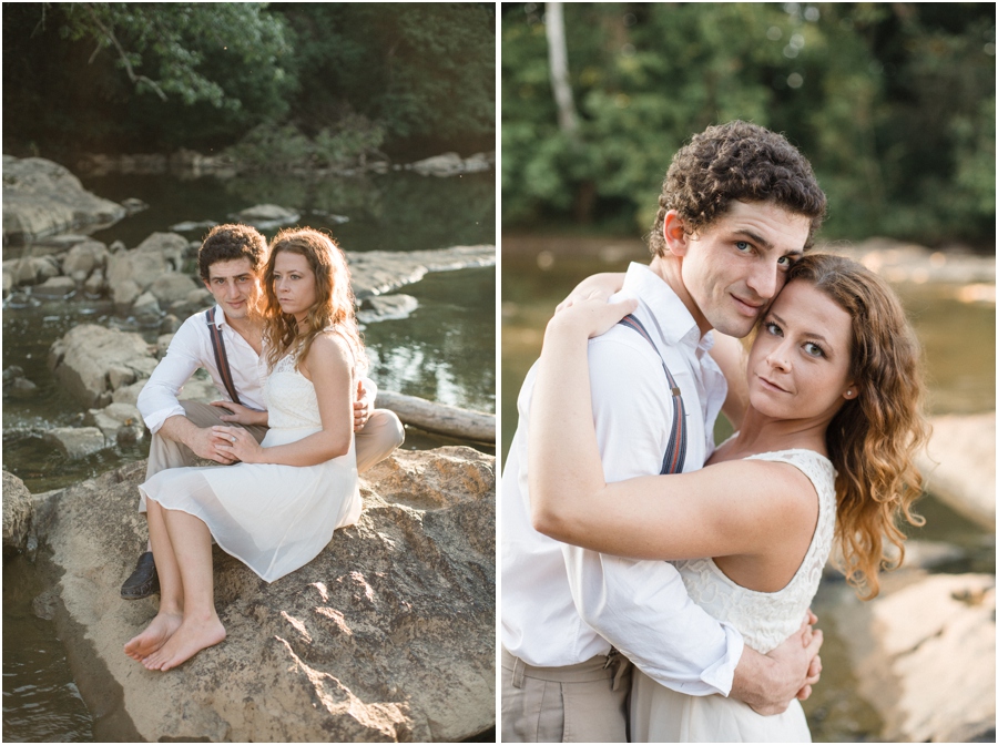 saxapahaw river engagement, bohemian engagement photography