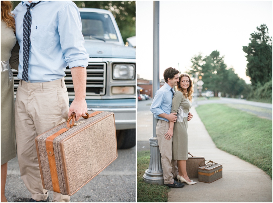 modern vintage engagement photography, romantic engagement photographers