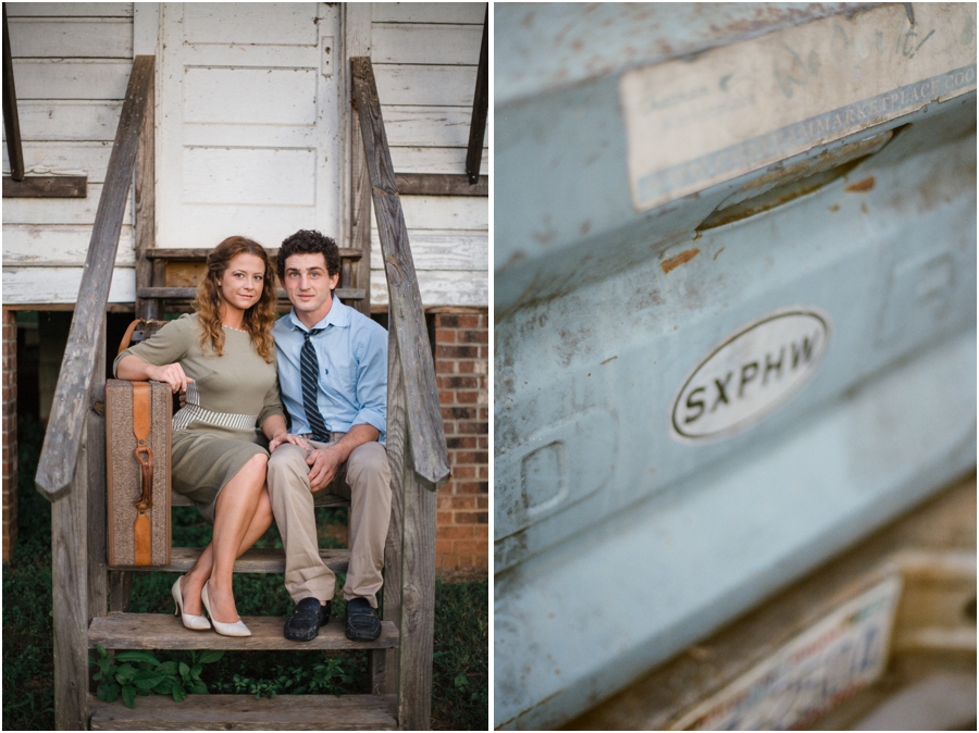 vintage engagement photography, saxapahaw engagement photographers