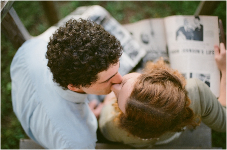 vintage engagement photography, raleigh nc