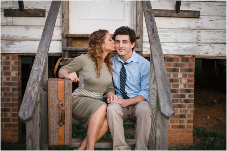 modern vintage engagement photography, raleigh nc