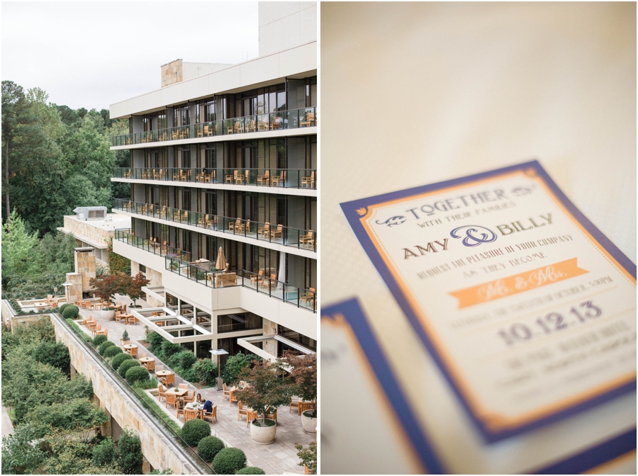 view from umstead hotel, southern wedding programs, vintage wedding photography