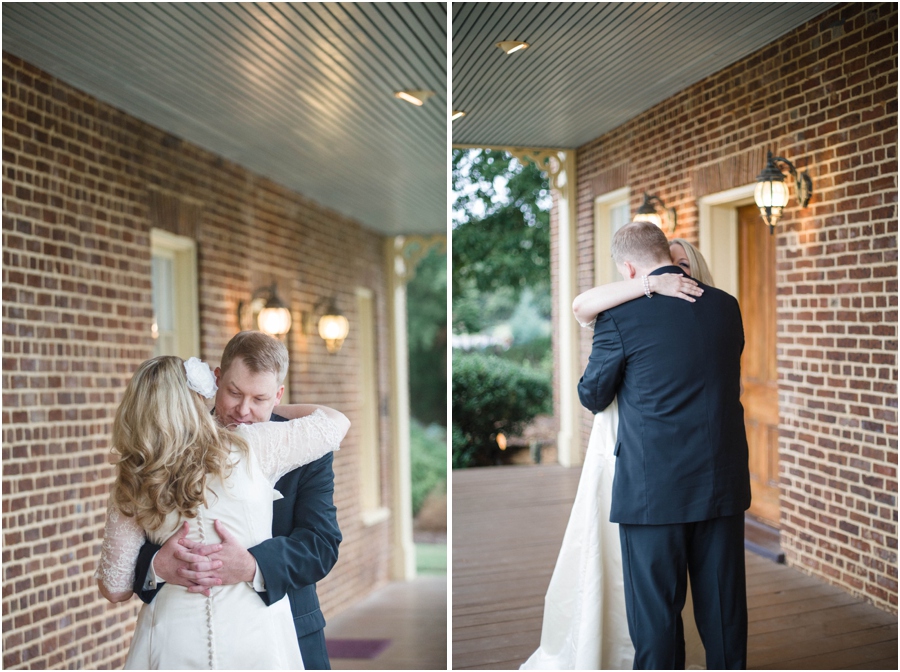 romantic first look photography, vintage wedding photographers, raleigh nc