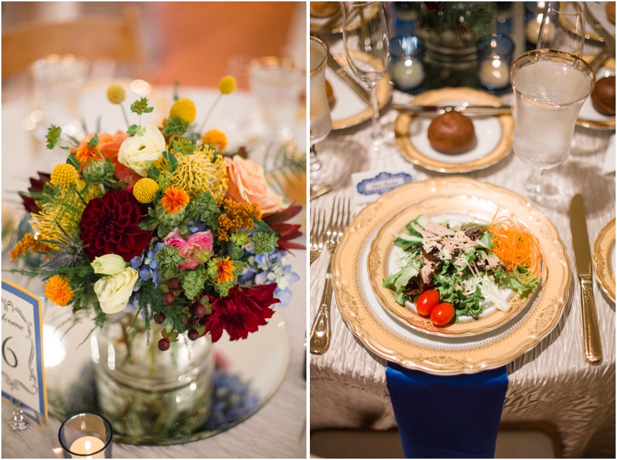 fresh floral centerpieces, southern wedding reception photography