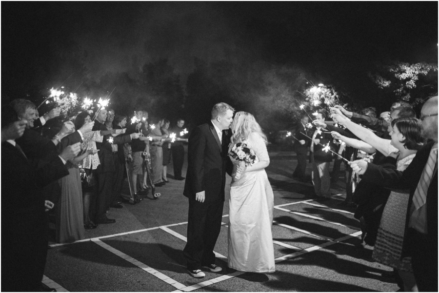 romantic sparkler exit at southern wedding reception
