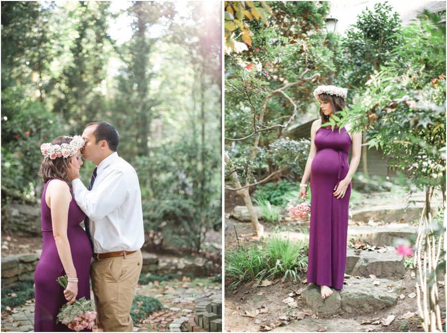 woodsy maternity photography, garden maternity photographers