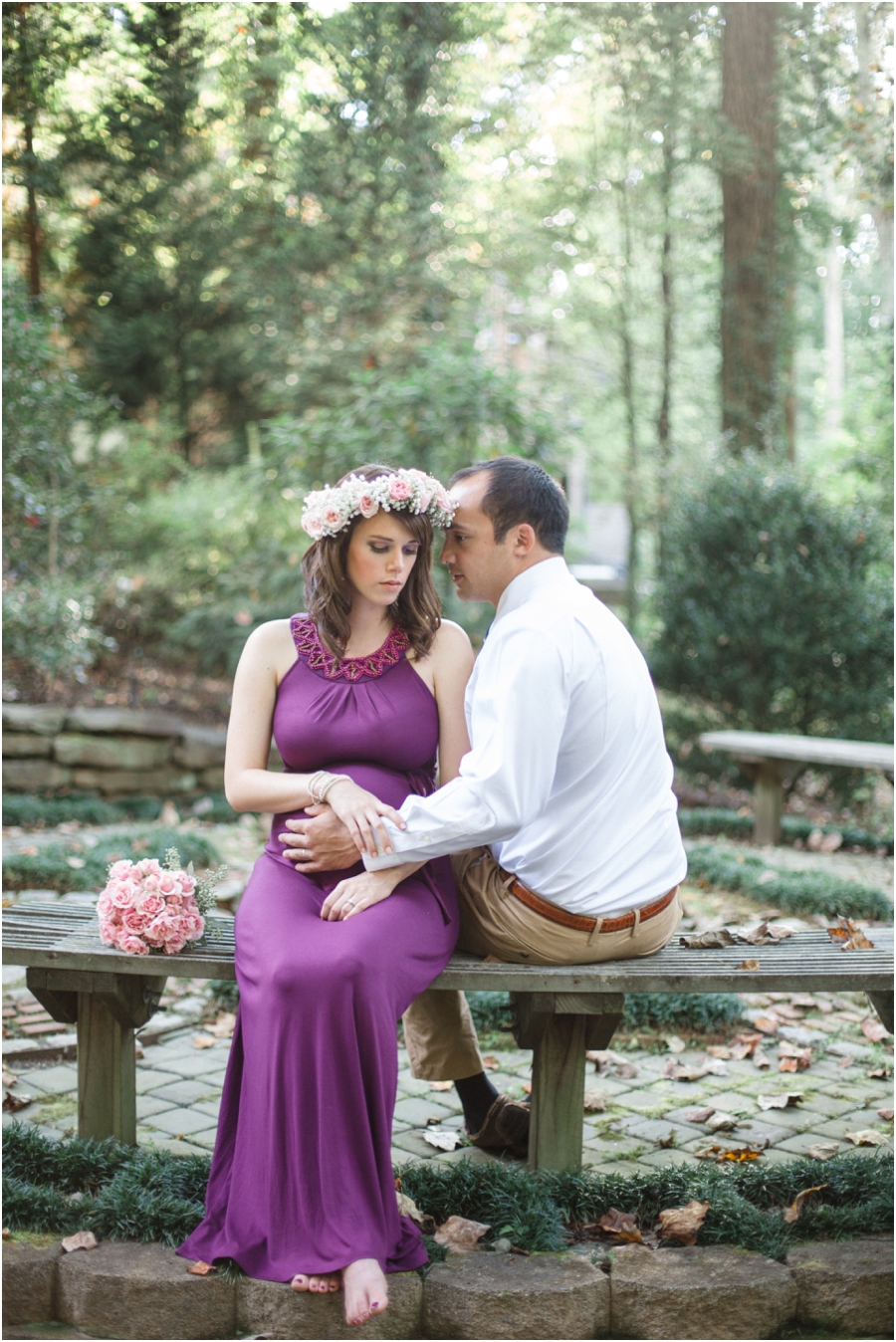 romantic garden maternity photography, raleigh nc