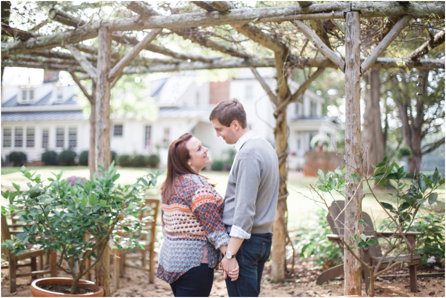 rustic garden engagement photography, raleigh nc