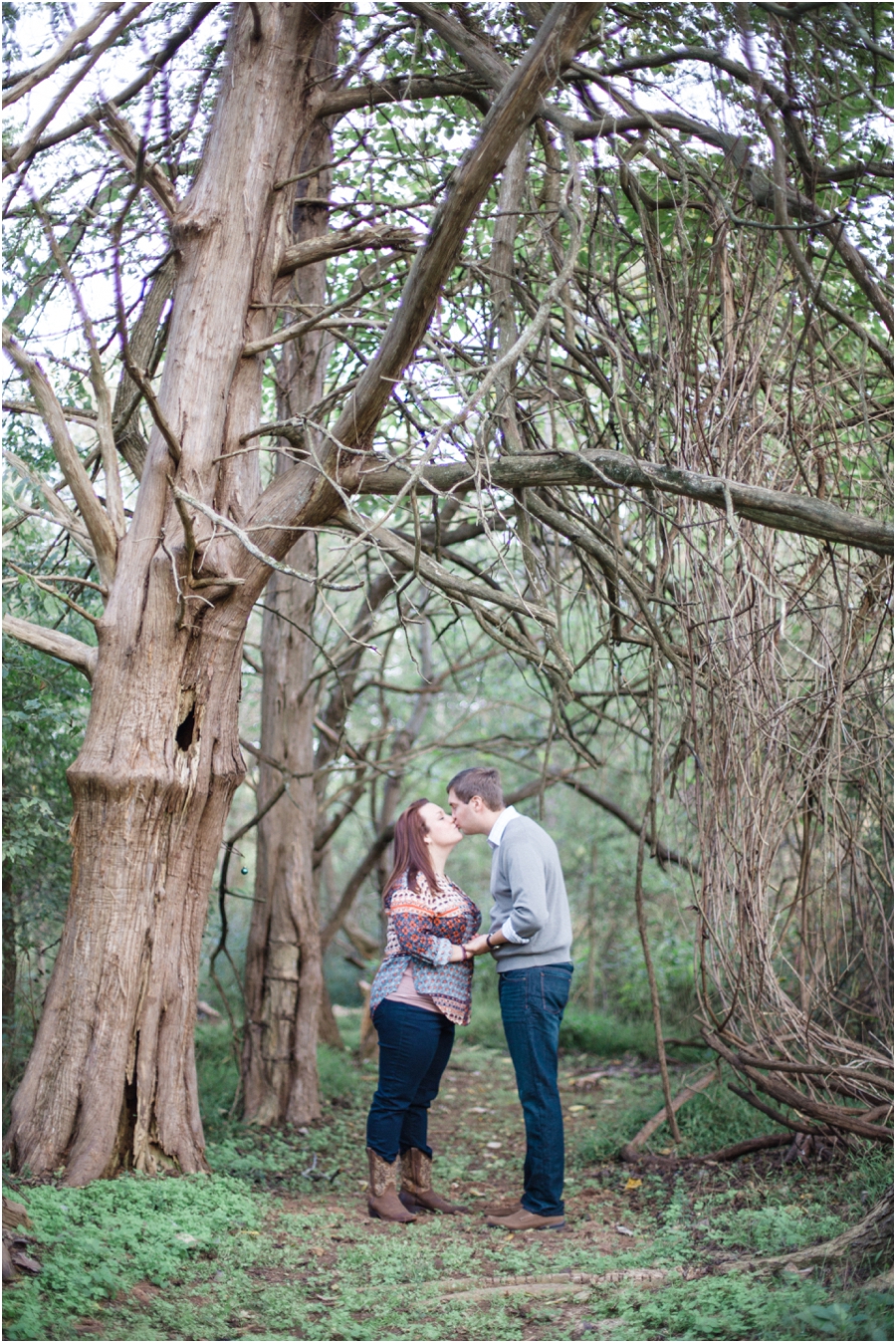 woodsy engagement photography, raleigh nc