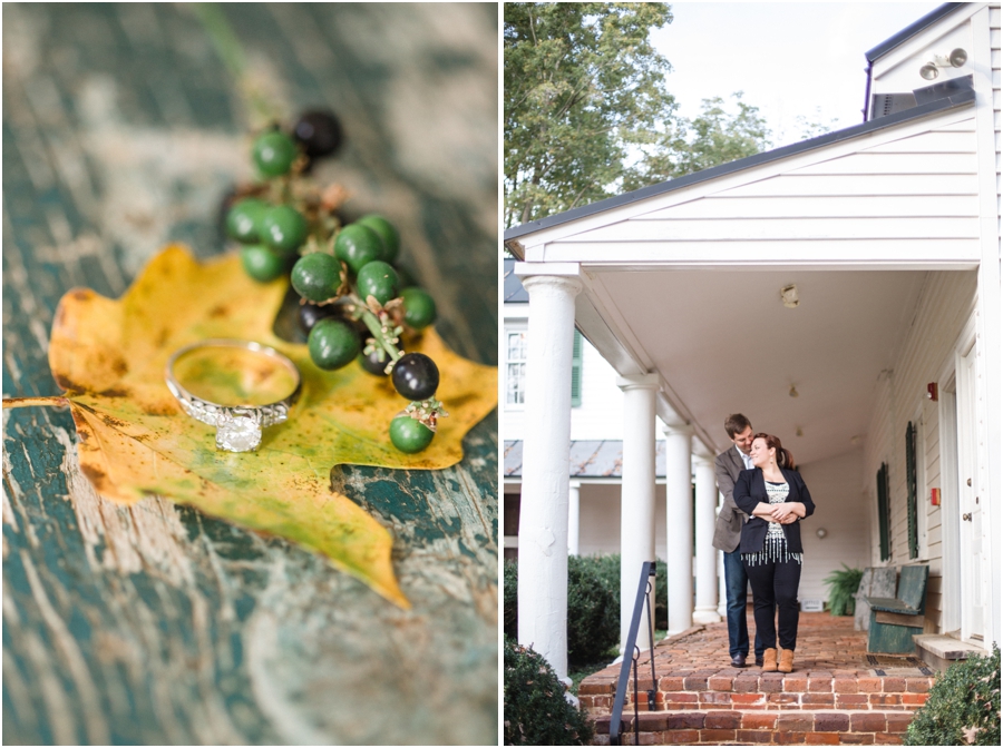 autumn ring shots, romantic southern engagement photography