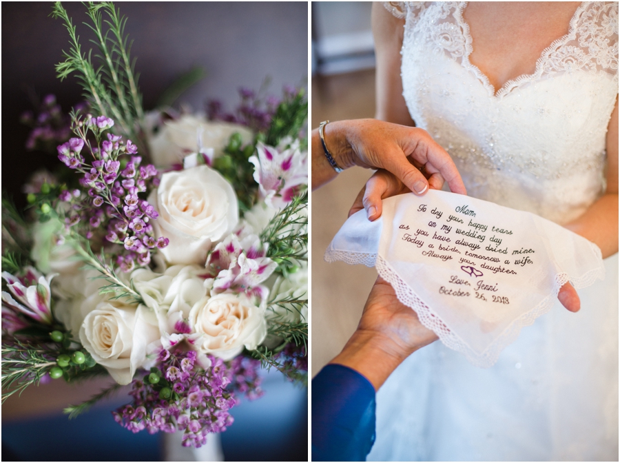 cream and purple bridal bouquet, sweet gift for the bride's mom