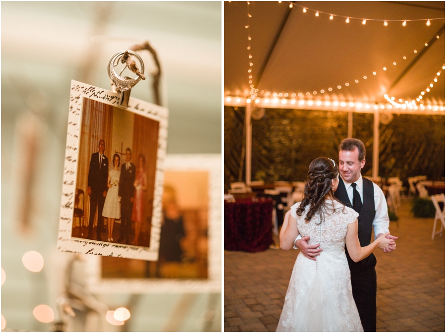 unique ring shot photography, bride and groom dancing