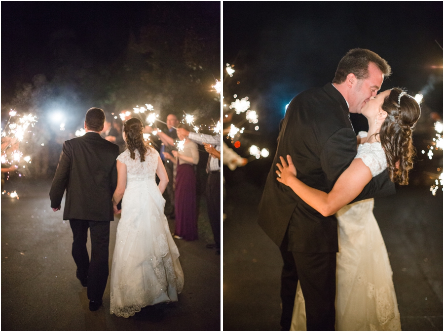 sparkler sendoff, romantic wedding photography