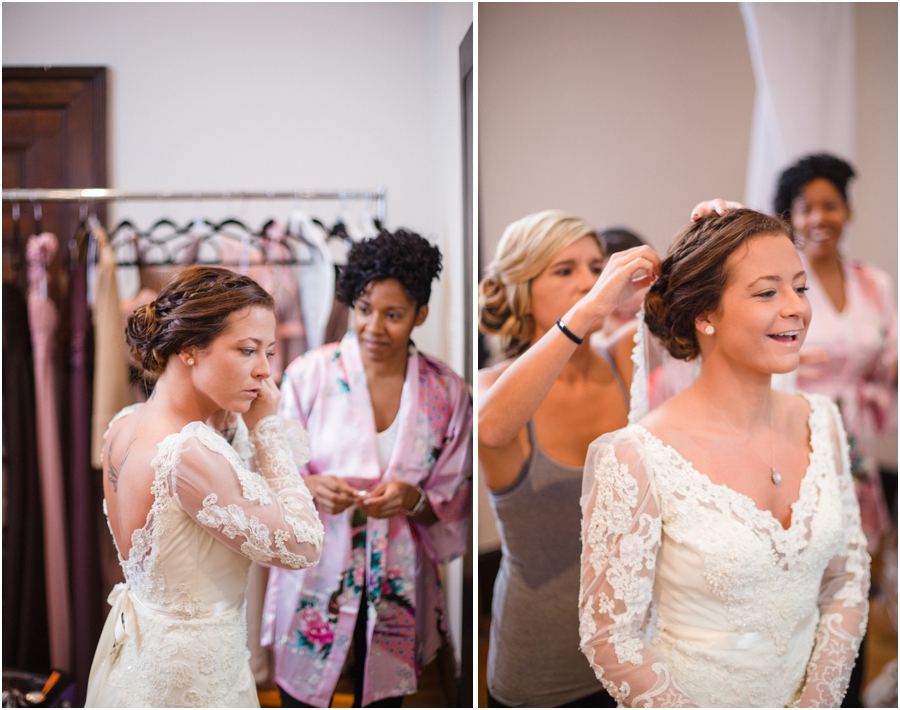 bride getting ready, heirloom wedding dress, vintage bridal photography 