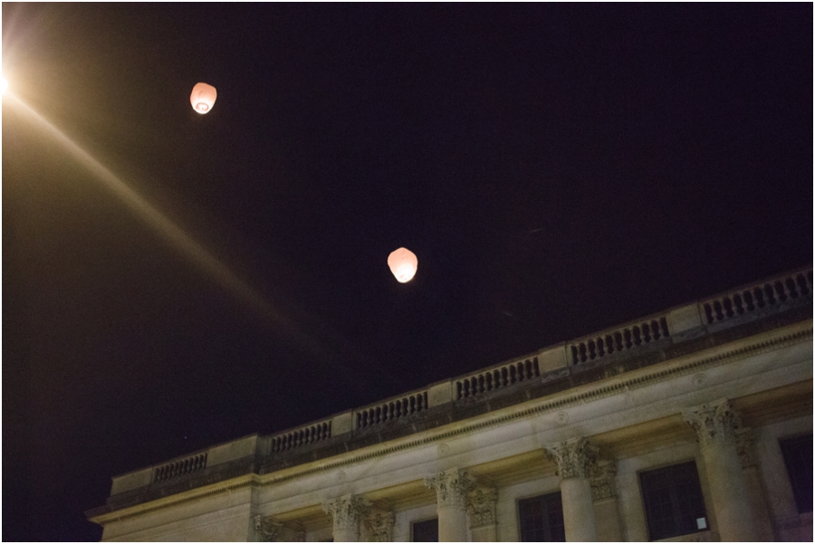 wish lanterns at Millennium Center wedding