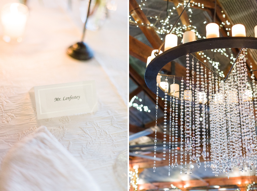 elegant table arrangements, beautiful chandelier at angus barn wedding reception