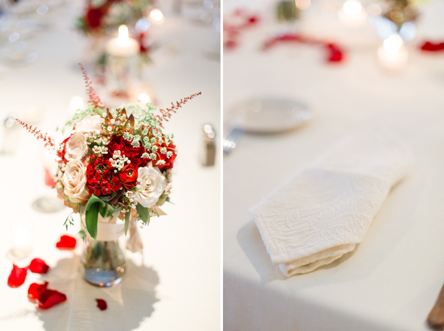 elegant table arrangements at angus barn wedding reception