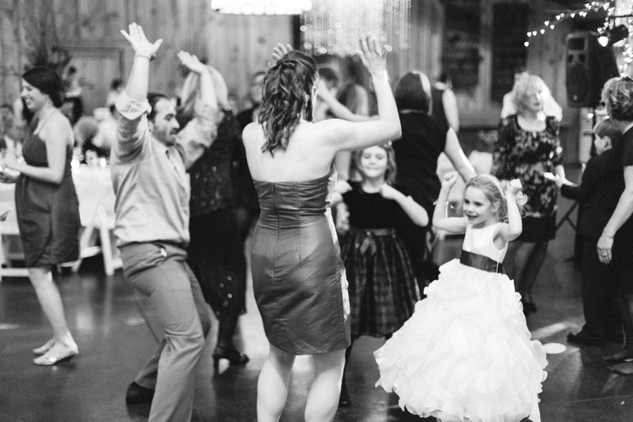 guests dancing at angus barn wedding reception