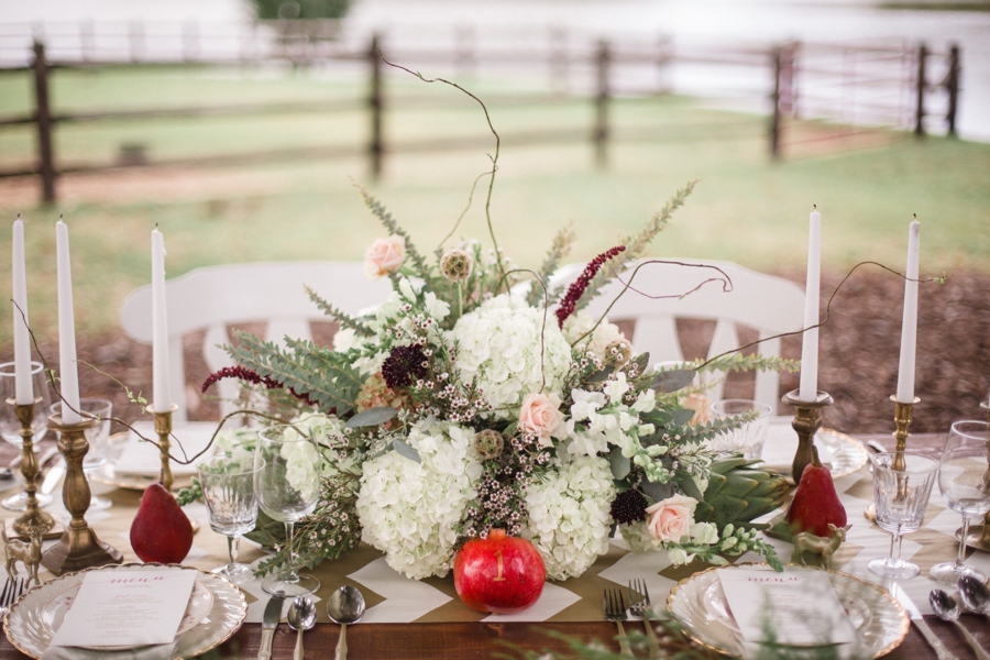 floral centerpiece by Embellished Blooms, bohemian vintage wedding photography