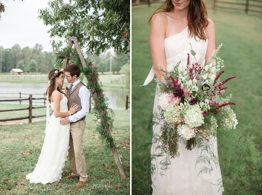 bohemian wedding photography, bridal bouquet by Embellished Blooms